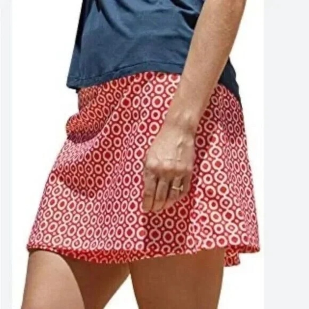 Ripskirt Hawaii Length One Dot Red Swim Adjustable Cover Up Skirt